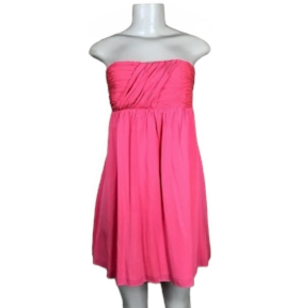 Alice + Olivia Dress Sleeveless Silk Pleated Smocked Party Tropical Resortwear M